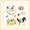 9 Pcs Roosters Rub on Transfer for Crafts Decals (Roosters) 6.5 inches x 6.5 inches